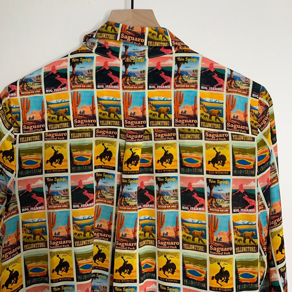 Alice + Olivia Willa Western Printed Button-Front Shirt Womens Large - Picture 6 of 16